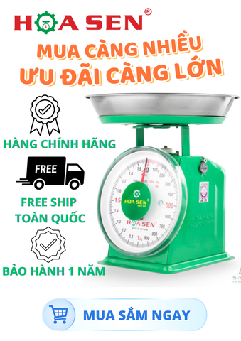 Cân Đồng Hồ Hoa Sen 2kg - Cân Lò Xo Cơ Học Chính Xác, Bền Đẹp, Dễ Đọc Số, Phù Hợp Gia Đình và Tiểu Thương