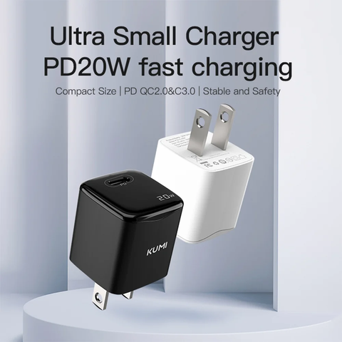 Củ Sạc Nhanh Kumi 20W Công Nghệ GaN - Siêu Nhỏ Gọn, Sạc Nhanh An Toàn, Tương Thích iPhone và Android