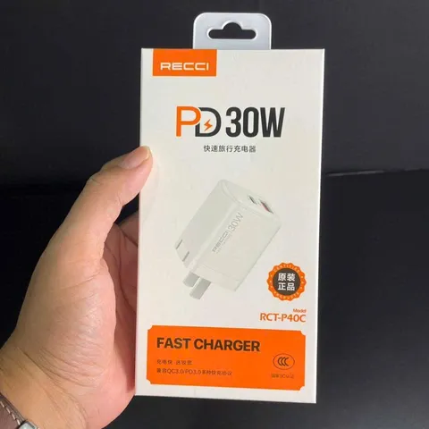 Củ Sạc Nhanh Recci 30W 2 Cổng - Sạc Siêu Tốc PD, QC, Nhỏ Gọn, Tương Thích Cho iPhone, Android, Laptop - Sạc Đa Năng, An Toàn.