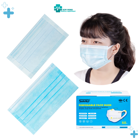 Thùng 50 Hộp Khẩu Trang Y Tế 4 Lớp SAFEFIT - Quai To, Êm Tai, Không Ngứa Mũi - Bảo Vệ Sức Khỏe Tối Ưu