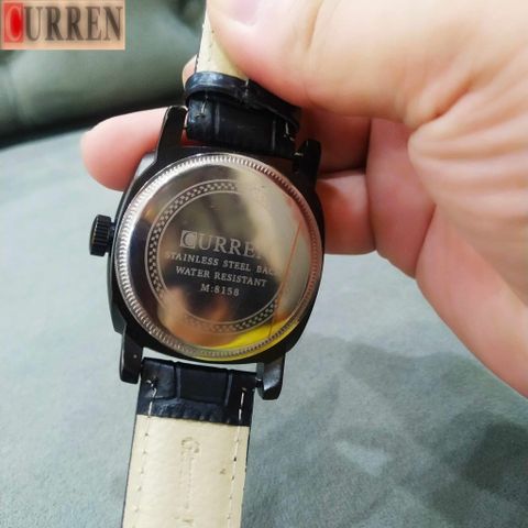 Đồng hồ quartz CURREN 8158 dây da thể thao cổ điển, dạ quang, phong cách nam thời trang - Quà tặng hoàn hảo cho nam giới