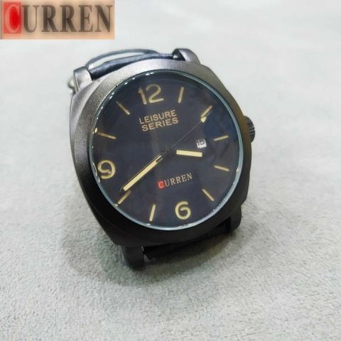 Đồng hồ quartz CURREN 8158 dây da thể thao cổ điển, dạ quang, phong cách nam thời trang - Quà tặng hoàn hảo cho nam giới