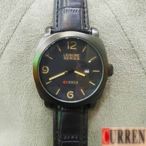 Đồng hồ quartz CURREN 8158 dây da thể thao cổ điển, dạ quang, phong cách nam thời trang - Quà tặng hoàn hảo cho nam giới