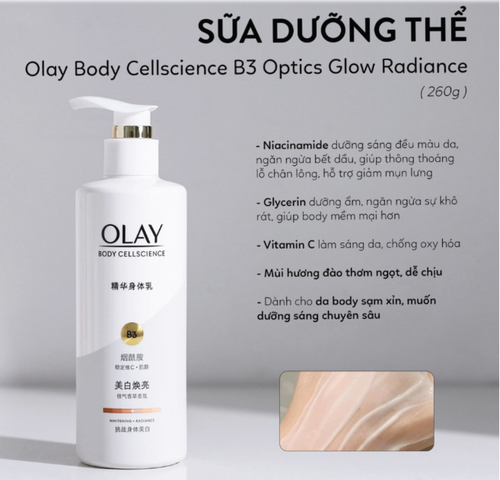 Sữa dưỡng thể OLAY Body Cellscience B3 Vitamin C 260g  266153