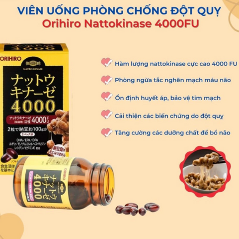 Viên uống phòng ngừa đột quỵ 4000 FU Orihiro 60 viên 