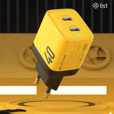 Củ Sạc Nhanh 40W Wekome - 2 Cổng Siêu Tốc Nhỏ Gọn, Sạc Nhanh Cho Điện Thoại và Máy Tính Bảng