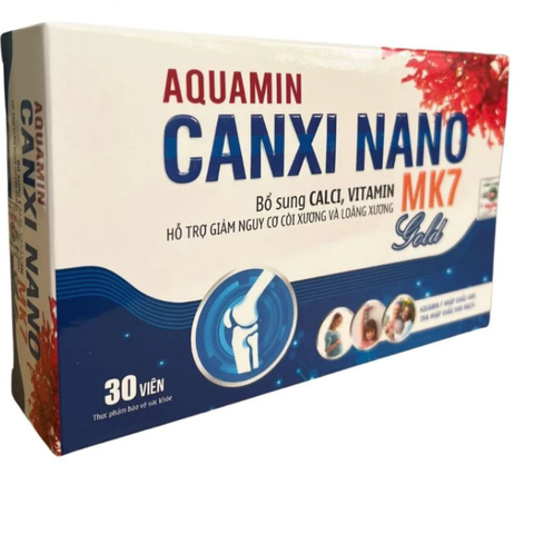 Viên Canxi Nano MK7+D3 30 viên - Bổ sung Canxi, Ngăn ngừa loãng xương, Phát triển xương khỏe mạnh cho trẻ em và người lớn
