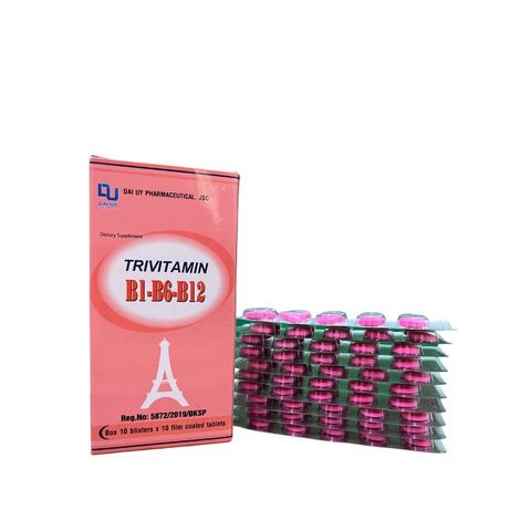 Trivitamin B1 - B6 - B12 Đại Uy - Bổ Sung Vitamin Giảm Mệt Mỏi, Hỗ Trợ Tiêu Hóa - Hộp 100 Viên Việt Nam