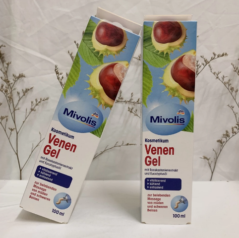 Gel Bôi Giảm Giãn Tĩnh Mạch Mivolis Venen 100ml - Chiết Xuất Thảo Mộc Từ Hạt Dẻ Ngựa, Giúp Chân Khỏe Mạnh, Giảm Mỏi, Làm Mát Da
