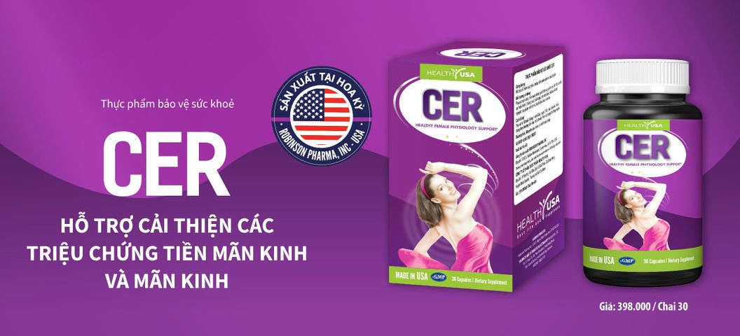 Viên uống cân bằng nội tiết tố CER nhập khẩu Mỹ - Hỗ trợ cải thiện triệu chứng tiền mãn kinh và mãn kinh cho phụ nữ