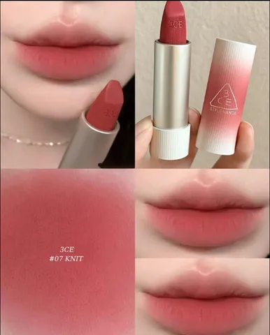 Set son 3CE cashmere HUG Me lipstick 07 + son mini