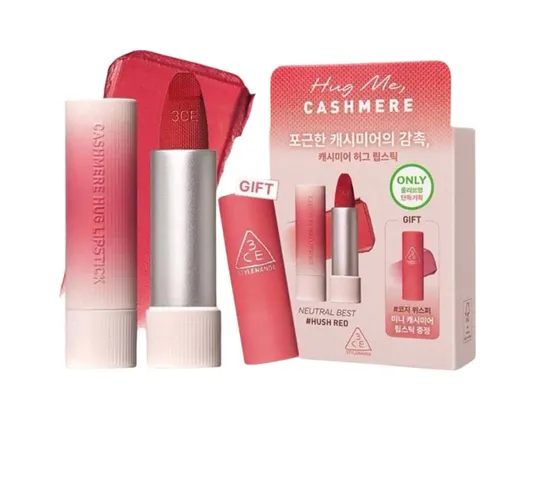 Set son 3CE cashmere HUG Me lipstick 07 + son mini