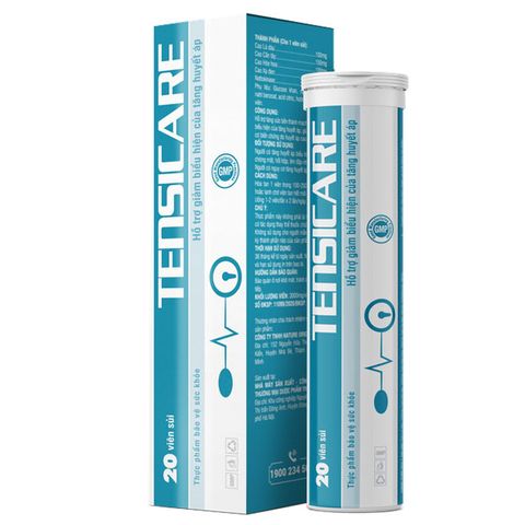 Viên sủi Tensicare Hỗ Trợ Ngăn Ngừa Tăng Huyết Áp, Giảm Đau Đầu, Chóng Mặt - Hộp 20 Viên Bổ Sung Tim Mạch