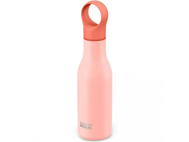 Bình Giữ Nhiệt Joseph Joseph Loop Coral 500ml - Chống Ngưng Tụ, Giữ Nóng 12 Giờ, Lạnh 24 Giờ, Thép Không Gỉ 18/8