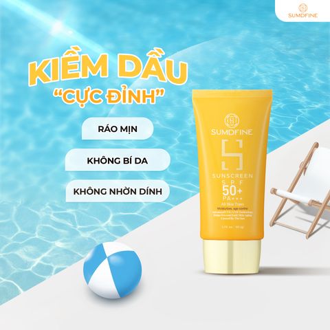 Kem Chống Nắng Sumdfine SPF 50 PA+++ - Bảo Vệ Da Toàn Diện, Kiểm Soát Nhờn, Dưỡng Ẩm Tự Nhiên, Phù Hợp Cho Da Nhạy Cảm