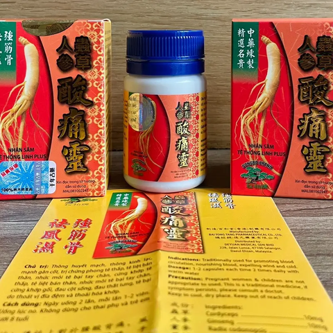 Nhân Sâm Tê Thống Linh Plus - Hỗ Trợ Giảm Đau Xương Khớp, Thoát Vị Đĩa Đệm, Lọ 24 Viên, Xuất Xứ Malaysia