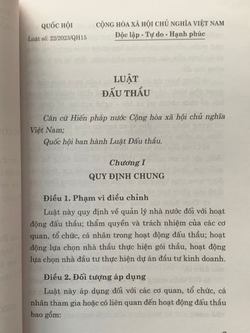 Luật Đấu Thầu 2023 - Căn Cứ Pháp Lý Mới Thay Thế Luật Đấu Thầu 2013, Hiệu Lực Từ 01/01/2024, NXB Chính Trị Quốc Gia Sự Thật