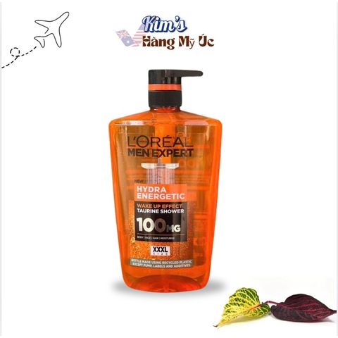 Sữa Tắm Gội L'oreal Men Expert Hydra Energetic Taurine 3 trong 1 1000ml - Giải pháp chăm sóc da và tóc nam giới hiệu quả