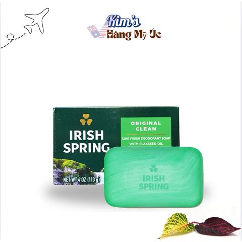 Combo 3 cục Xà bông Iris Spring 113g - Xà phòng nguyên chất giữ ẩm, ngăn mùi cơ thể với hương thơm tươi mát, tiện lợi cho gia đình.