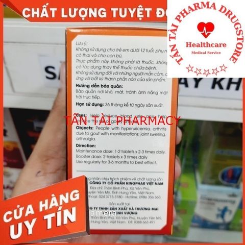 ✅[CHÍNH HÃNG]  URIQUE KINGPHAR - Giúp giảm acid uric trong máu , giảm viêm khớp do gout - 40 viên