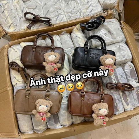 Túi Xách Nữ MinMin Size 20 Kèm Móc Gấu Dây Đeo Chéo Thời Trang, Chất Liệu Cao Cấp, Phong Cách Năng Động, Dễ Dàng Phối Đồ