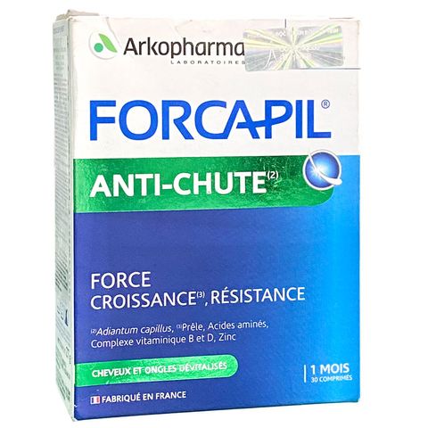 Viên Uống Giảm Rụng Tóc Hói Đầu Arkopharma Forcapil Anti Chute - Hỗ Trợ Tóc Mọc Mạnh Mẽ (Hộp 30 Viên)