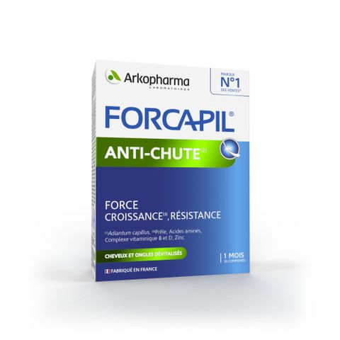 Viên Uống Giảm Rụng Tóc Hói Đầu Arkopharma Forcapil Anti Chute - Hỗ Trợ Tóc Mọc Mạnh Mẽ (Hộp 30 Viên)