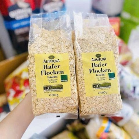 Yến Mạch Đức Alnatura Hafer Flocken 500g - Bữa Sáng Lý Tưởng, Giàu Chất Xơ và Năng Lượng, Hỗ Trợ Tiêu Hóa và Kiểm Soát Cân Nặng
