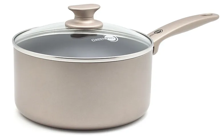 Chảo Sâu Lòng Có Nắp Kính Greenpan 20cm Cambridge Bronze - Chất Liệu Nhôm Chống Dính Ceramic, Đạt Tiêu Chuẩn Bếp Từ, Dung Tích 2 Lít