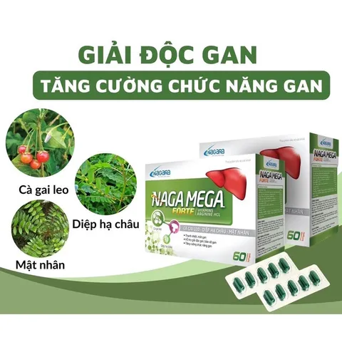 Naga Mega Bổ Gan - Thanh Nhiệt, Giải Độc, Bảo Vệ Gan, Tăng Cường Chức Năng - Hộp 60 Viên Việt Nam