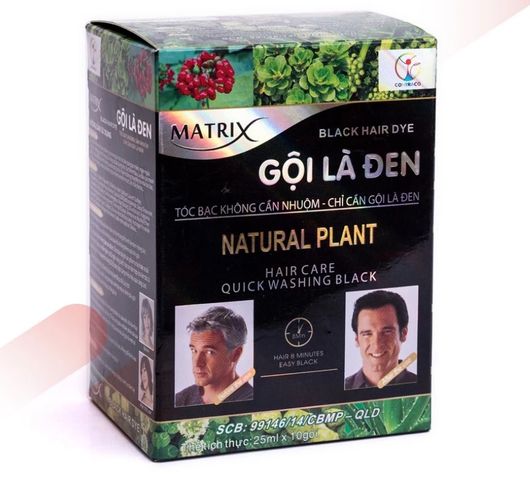 Dầu Gội Nhuộm là  Đen Matrix Gội Là Đen 25ml (10 gói ) 
