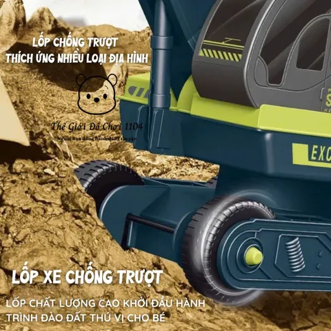 Xe Chồi Chân Máy Xúc Cho Bé Tải Trọng 70kg, Ghế Xoay, Bánh Chống Trượt, Kích Thước Lớn