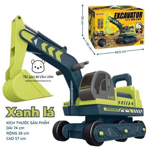 Xe Chồi Chân Máy Xúc Cho Bé Tải Trọng 70kg, Ghế Xoay, Bánh Chống Trượt, Kích Thước Lớn