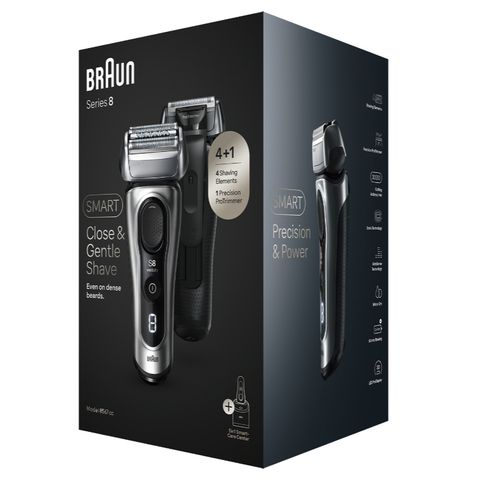 Máy Cạo Râu Braun Series 8 Thông Minh - Đầu Cạo Xoay 8 Hướng, Công Nghệ SyncroSonic, Sạc Tự Động, Sản Xuất Tại Đức