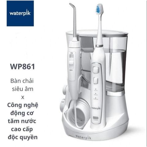 Máy tăm nước Cao Cấp Waterpik WP861 2 in 1 Complete Care 5.0, Kết hợp Bàn chải điện công nghệ siêu âm