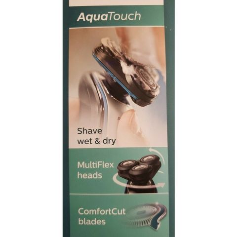 Máy cạo râu Philips Norelco AquaTouch S5767/87 Wet & Dry - Cạo ướt khô, Bảo vệ da, Chạy 50 phút, Duy trì ria mép, Bảo hành 2 năm