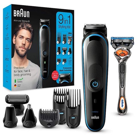 Tông Đơ Cắt Tóc Braun Series 5 9 In 1 - Đa Năng, Chống Nước, Dùng Trong Nhà Tắm, Lưỡi Dao Sắc, Thời Gian Chạy 100 Phút
