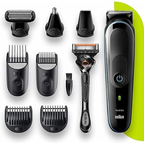 Tông Đơ Cắt Tóc Braun Series 5 9 In 1 - Đa Năng, Chống Nước, Dùng Trong Nhà Tắm, Lưỡi Dao Sắc, Thời Gian Chạy 100 Phút