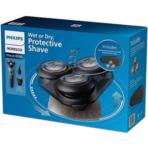 Máy Cạo Râu Philips Norelco 6500 S5366/95 - Đa Năng Cạo Râu Khô & Ướt, Tỉa Lông Mũi, Thiết Kế Thân Thiện Với Da
