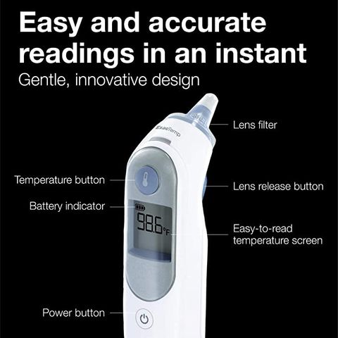 Nhiệt Kế Đo Tai Braun ThermoScan 5 IRT 6500 - Thiết Bị Y Tế Chính Xác Cao, Đo Nhiệt Độ Nhanh, An Toàn Cho Trẻ Em và Người Lớn
