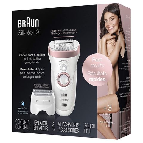 Máy Tẩy Lông Braun Silk-épil 9-720 Made in Germany - Thiết Bị Tẩy Lông Wet & Dry Với Công Nghệ MicroGrip Và Phụ Kiện Đính Kèm