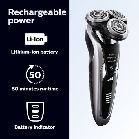 Máy cạo râu Philips Norelco 9300 - Máy cạo điện khô và ướt, công nghệ V-Track chính xác, cạo mượt mà, SmartClean tiện lợi, pin lithium-ion bền lâu.