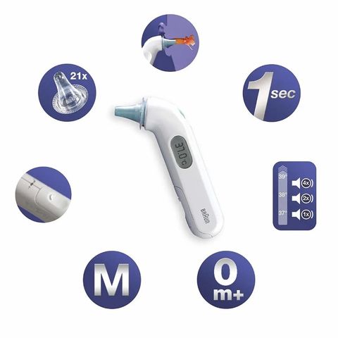 Nhiệt Kế Đo Tai Braun ThermoScan 3 IRT3030 - Chính Hãng, Đo Nhiệt Độ Nhanh Chóng và Chính Xác cho Trẻ Em và Người Lớn