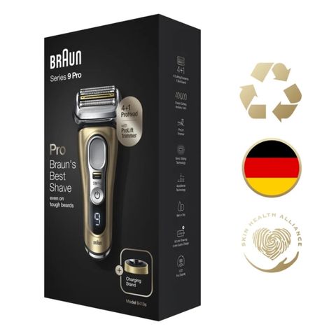 Máy cạo râu điện Braun Series 9 Pro 9419s Vàng - Cạo Râu Wet & Dry, Công Nghệ Sonic, Sản Xuất Tại Đức, Quà Tặng Nam Hấp Dẫn