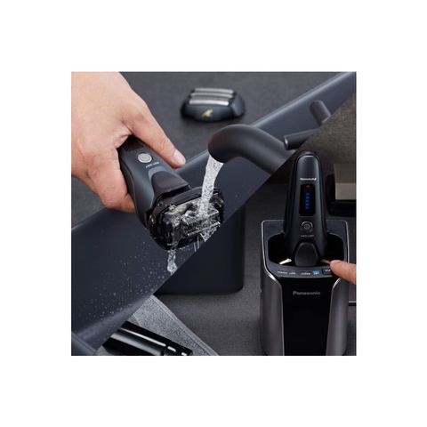 Máy Cạo Râu Panasonic ES-LV97-K - 5 Lưỡi Dao, Công Nghệ Thông Minh, Trạm Sạc và Làm Sạch Tự Động, Cạo Nhanh, Mượt Mà