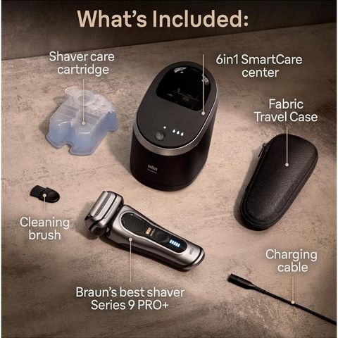 Máy Cạo Râu Braun Series 9 Pro+ 9567cc - Công Nghệ Cạo Sát, SmartCare 6 trong 1, Khô & ướt - Sản phẩm Đức Chính Hãng