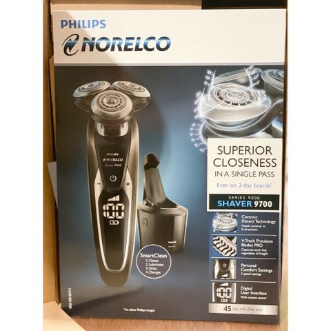 Máy cạo râu Philips Norelco Shaver 9700 - Cạo ướt & khô, Lưỡi V-Track Precision, Công nghệ Contour Detect, Sạc nhanh 60 phút