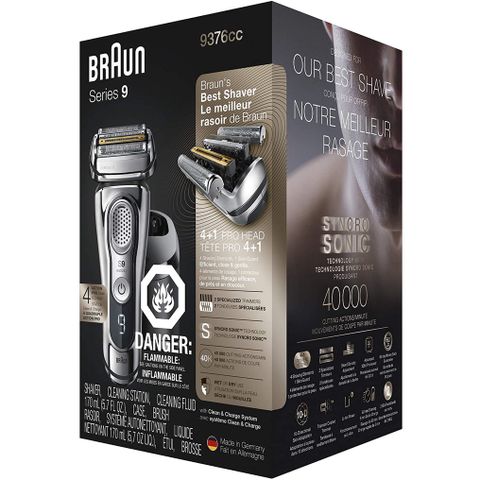Máy cạo râu điện Braun Series 9 9376cc Wet & Dry - Cạo râu mượt mà, dễ dàng làm sạch, chính xác cao, made in Germany