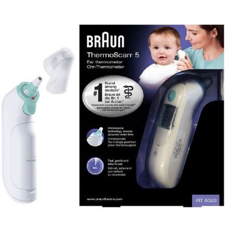 Nhiệt Kế Đo Tai Braun IRT6020 - Máy Đo Thân Nhiệt 5 Trong 1 Đáng Tin Cậy Dành Cho Gia Đình, Chính Xác & Dễ Dùng