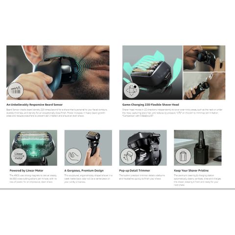 Máy Cạo Râu Panasonic ES-LS9A-K 6 Lưỡi Sạc Tự Động - Cạo Ướt Khô, Thiết Kế Ergonomic Cao Cấp, Công Nghệ Mag-Lev Tiên Tiến